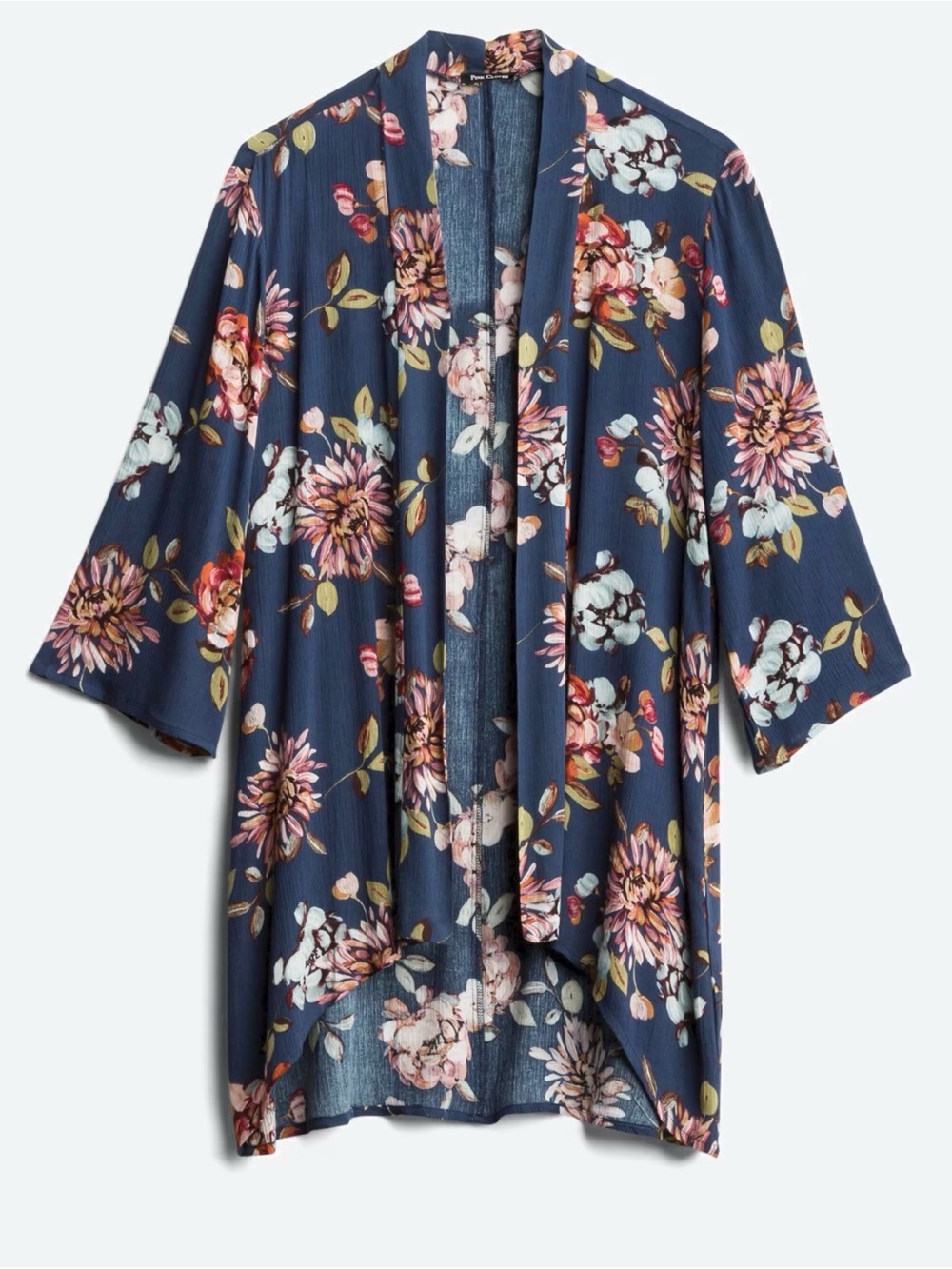 Pink Clover Maples Open Front Woven Kimono